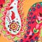 Orange Paisley Cotton Fashionable Fabric by Loops & Threads®